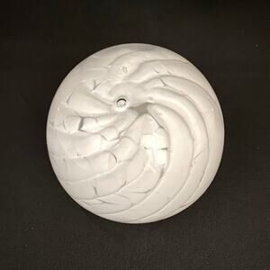 Sternen Glass Paperweight German Art Sphere White Swirls Milky Way Celestial